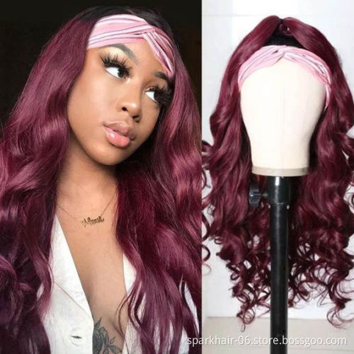 Wholesale Headband Wig Human Hair For Black Women,Colored Remy Human Hair Headband Wig,Headband Kinky Ponytail Human Hair Wig